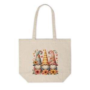 Garden Spring Gnome Custom Canvas Tote Bag